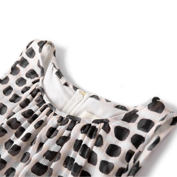 KATE SPADE New York Silk Chiffon Island Stamp Print Fit-N-Flare Sleeveless Dress - Picture 3 of 10